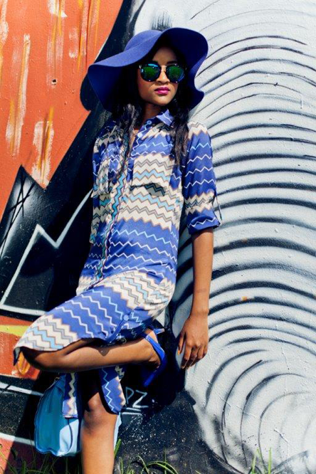 Blue hues shirt dress